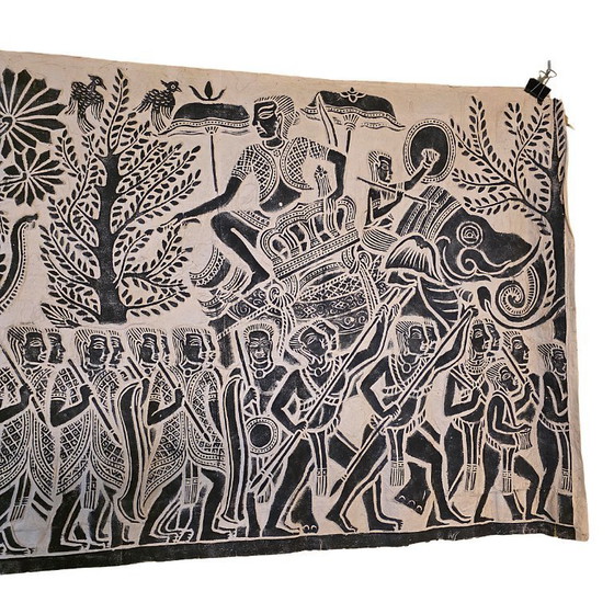 Image 1 of Antigua impresión de frotamiento del templo de Angkor Wat, mediados del siglo XX