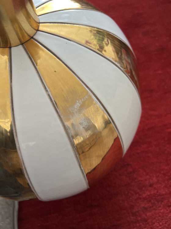 Image 1 of White and gold plated La Bottega lampfoot