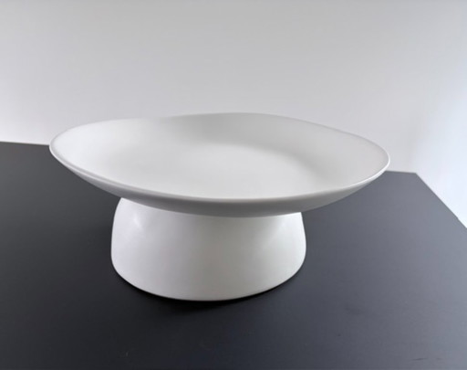 Ciotola Design Bianca su Piedistallo – Forma Organica
