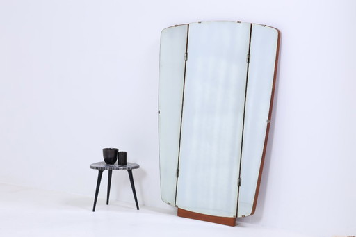 Vintage mirror 60s | Mid - Century fold-out hanging mirror Mirror wood retro slanted vintage #06-07