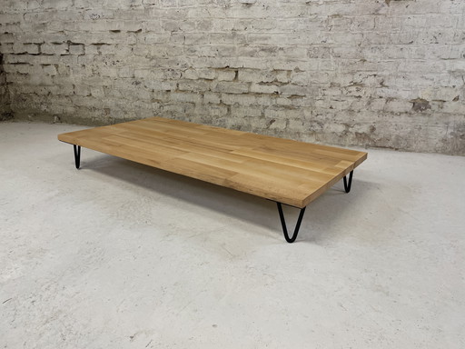 Japandi coffee table made from reclaimed wood