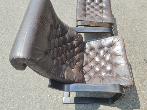 Image 1 of Poem Lounge Chair with Hocker - Noboru Nakamura for IKEA - 1970s