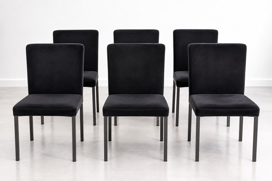 Set of 6 black design dining chairs – Cotton (photo 5 of 5)