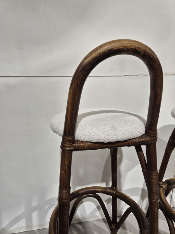 Image 1 of 2 vintage bamboo bar stools tiki design