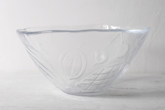 Image 1 of Vintage Kosta Boda Tropic glazen fruitschaal, Scandinavisch fruitdesign / 1989