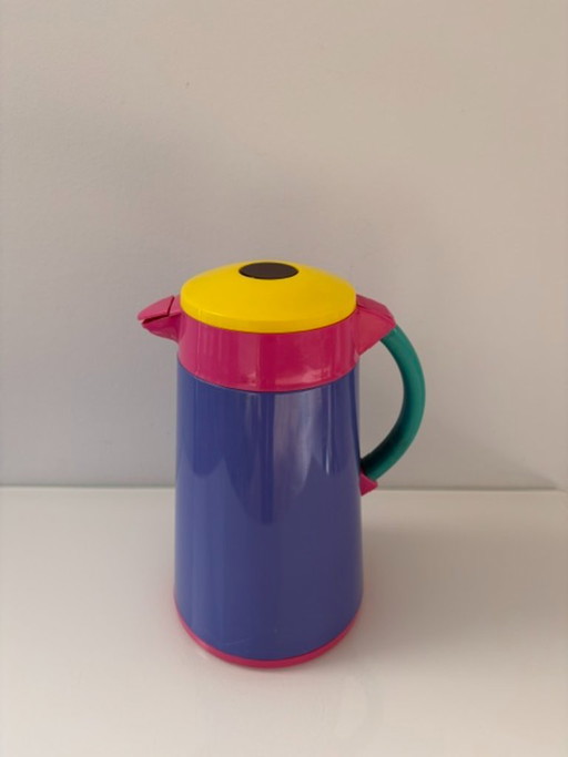 Vintage 80s colorful Memphis design thermos