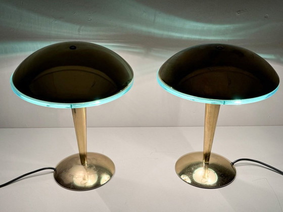 Image 1 of Set di 2 lampade da tavolo/lampade a cuscino in stile Art Déco, Germania, anni '80