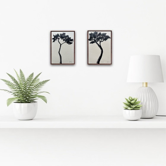 Image 1 of Set van 2 inkttekeningen, 21x15cm