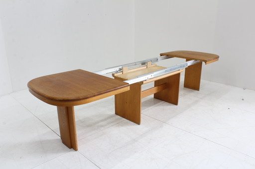 Vintage Deense grote ovalen uitschuifbare eettafel XL