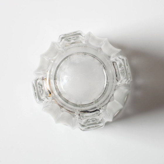 Image 1 of Vintage Clear Pressed Glass Vase / Bohemia Glass / 1950s