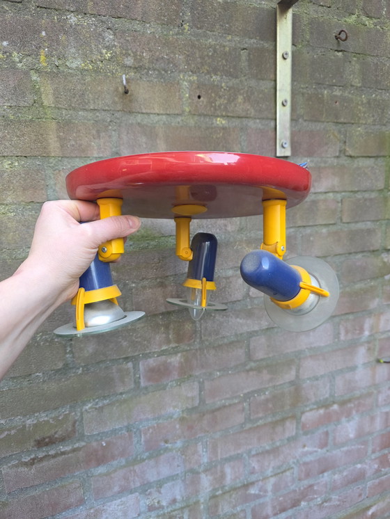 Image 1 of Memphis style vintage three spot ceiling lamp