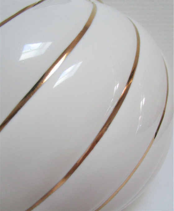 Image 1 of white and gold ceramic lamp by DLG Tommaso Barbie