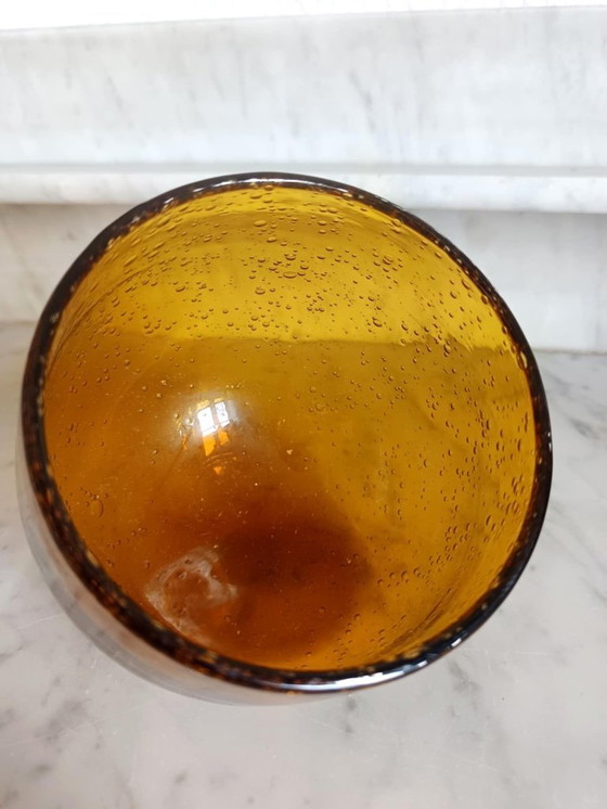 Image 1 of Cuenco de ámbar o vaso inclinado firmado Biot