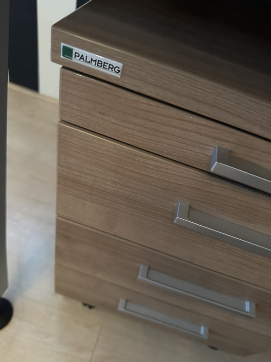 Image 1 of Scrivania + contenitore con ruote + sedia da ufficio Palmberg