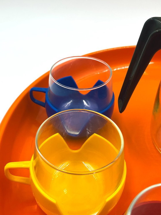 Multicolor Space Age Coffee Service, Table accessories, Glass, Plastic, Orange, Pop Art (photo 8 of 13)