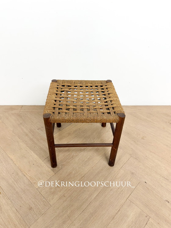 Image 1 of Sgabello vintage scandinavo in corda di carta