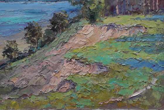 Dipinto a olio originale Paesaggio fluviale Montagna – Dipinti e disegni, Canvas (photo 5 of 8)