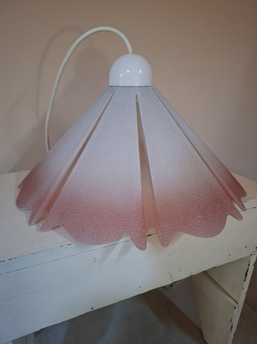 Lampada a sospensione vintage in vetro con sfumatura bianco/rosa – hanglampen, Glass