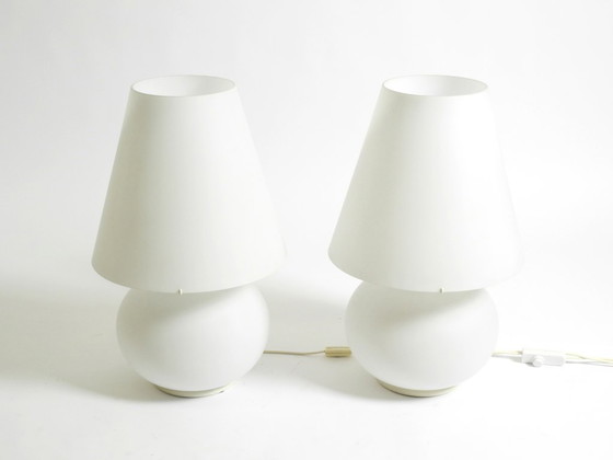 Image 1 of Two large original 1980s Leucos Paralume table lamps, made in Italy | height 73 cm | 28,7"