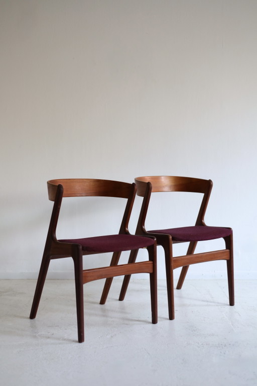 Ensemble de 2 chaises Fire, Kai Kristiansen, années 1950