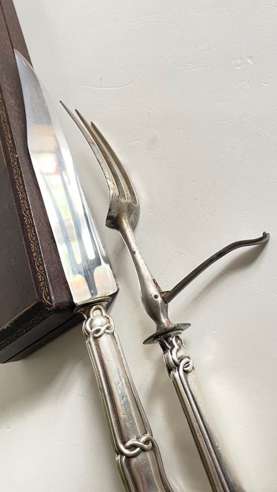 Image 1 of COUVERTS à Viande Argent et Métal argenté PARIS France