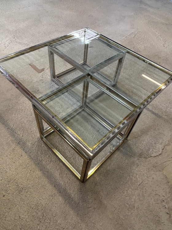 Image 1 of Belgochrom coffee table with 2 side tables