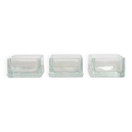 Set aus 3 Vide-Poche-Glasbehältern von Le Corbusier und Perriand für Lumax – servies, Crystal, Mid Century Modern