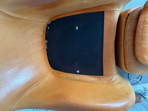 2 Loge Armchairs + Hocker. Offered