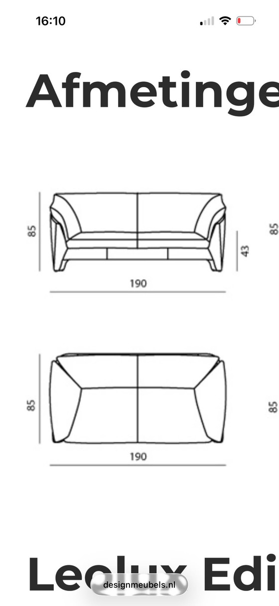 Leolux Edison Canapé 2,5 Places Gris Vert – Sofas, Leather (photo 7 of 8)