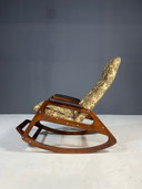 Sedia a dondolo, lavorazione del legno, anni '70, Cecoslovacchia