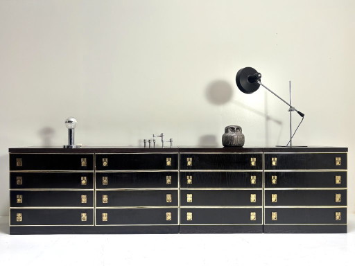 Vintage Brutalistisch Modulair Sideboard – dressoirs, Brass