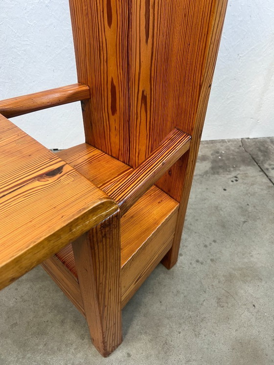 Image 1 of Vintage High Chair, Brutalist, Pine Wood 1970s