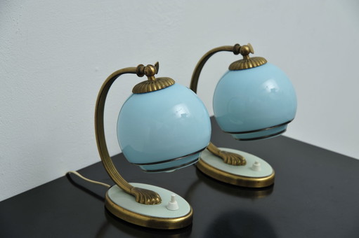 2 lámparas de noche vintage