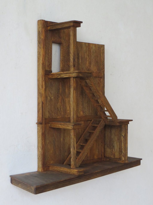 Eric van Solm - 'Escalier' – beeldhouwkunst, Wood