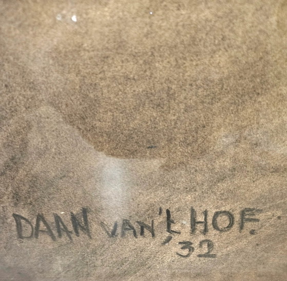 Grande disegno a carboncino / 1932 / firmato / altezza 140 cm Daan van 't Hof / Jolie Laide (photo 2 of 4)
