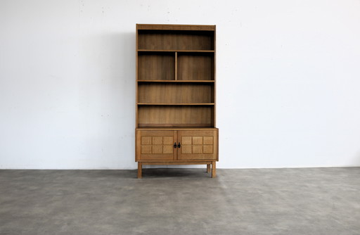 brutalist Danish oak bookcase