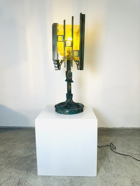 Image 1 of LAMPADA DA TAVOLO BRUTALISTA UNICA NEL SUO GENERE - BIANCARDI & JORDAN ARTE, ITALIA, anni '70