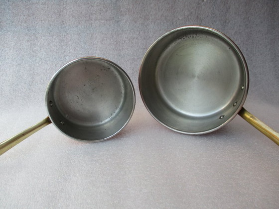 Image 1 of Cacerolas de cobre, juego de dos, marcadas made in Portugal, 1980.
