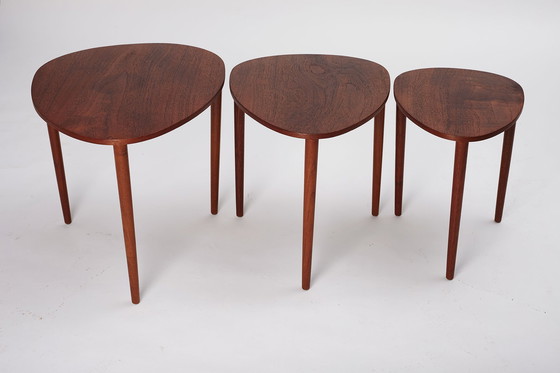 Image 1 of Set of Three Nesting Tables by Beder Trædrejeri, Denmark 1960s