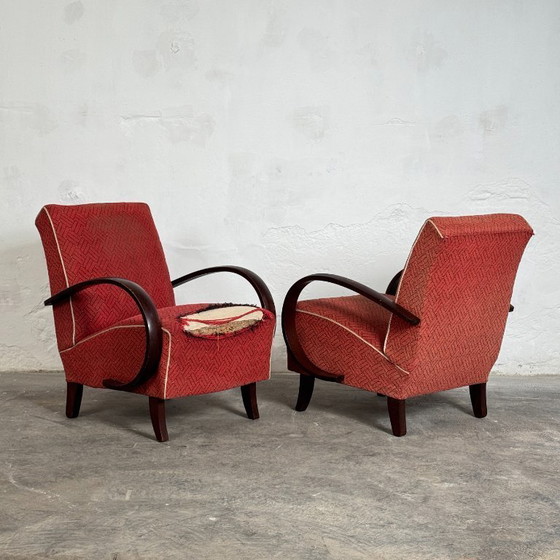 Image 1 of Coppia di poltrone Halabala H-410, anni '30 – Art Déco cecoslovacco