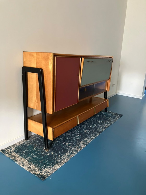 Image 1 of Vintage highboard / wall cabinet 1960s – teak – unique design – 160 cm