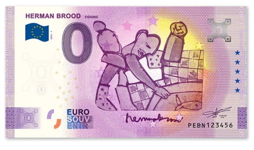 Herman Brood (1946 - 2001) - €0 Banknotes – lithos zeefdrukken, Paper
