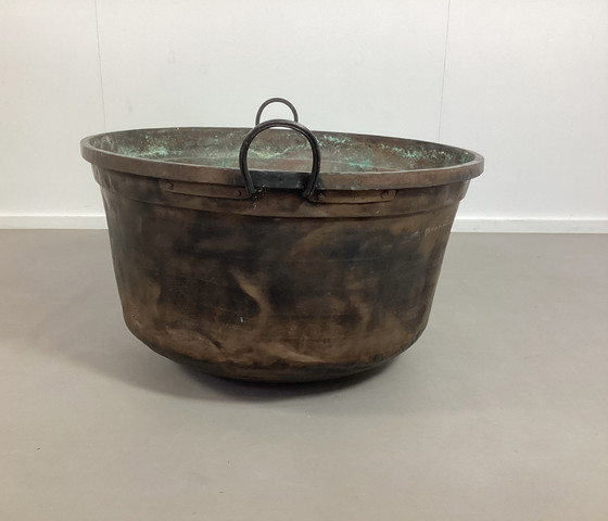 Image 1 of Huge 19th century French copper kettle with levers