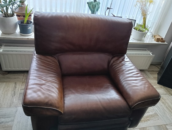 Image 1 of Sofa und Sessel aus italienischem Leder, Roland Lap