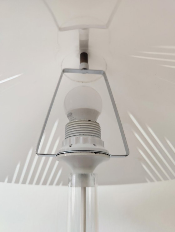 Image 1 of Vintage 1980s plexiglass lamp with partially transparent shade