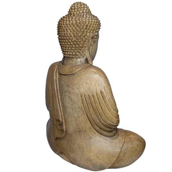 Vintage Hand-Carved Wooden Buddha – Southeast Asia - 118 – Sculpture (photo 4 of 10)