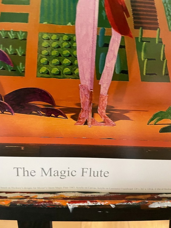 Image 1 of David Hockney - Póster de La flauta mágica, 1983, copyright David Hockney 2001, Impreso en el Reino Unido