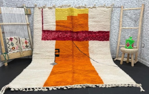 Elegant Marokkaans tapijt – Handgemaakt Atlasgebergte wol 200cmx300cm – vloerkleden en tapijten, Cotton