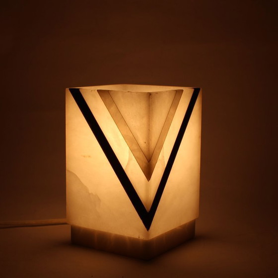 Image 1 of Lampe vintage italienne en albâtre