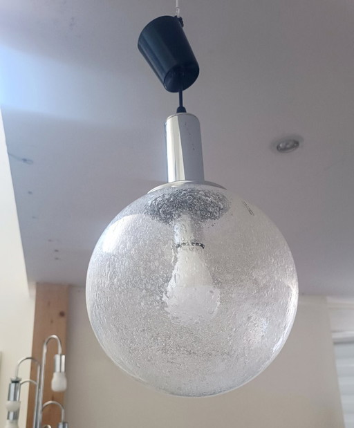 Pendelleuchte aus Murano-Eisglas von Targetti Sankey, 1970er Jahre